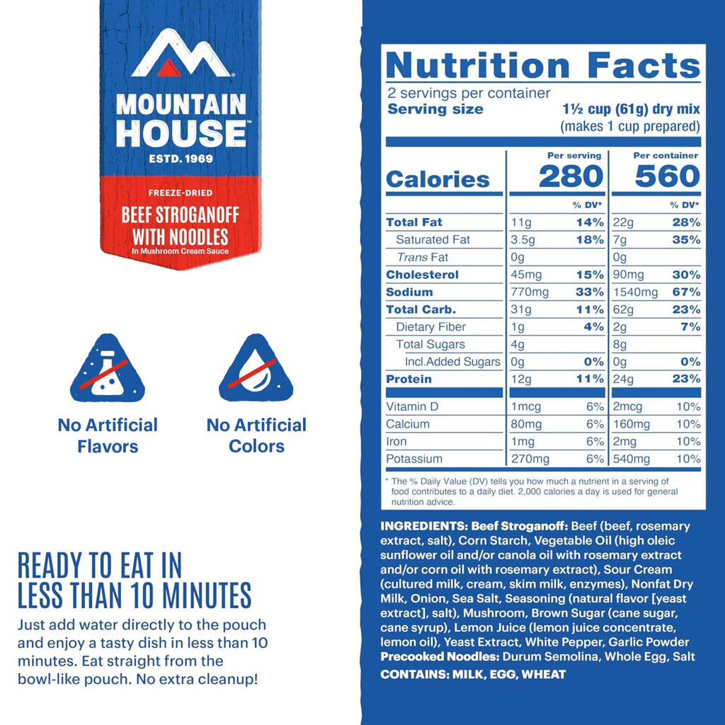 Freeze-Dried Dinner Entree 4 Servings 2-Pack W4558