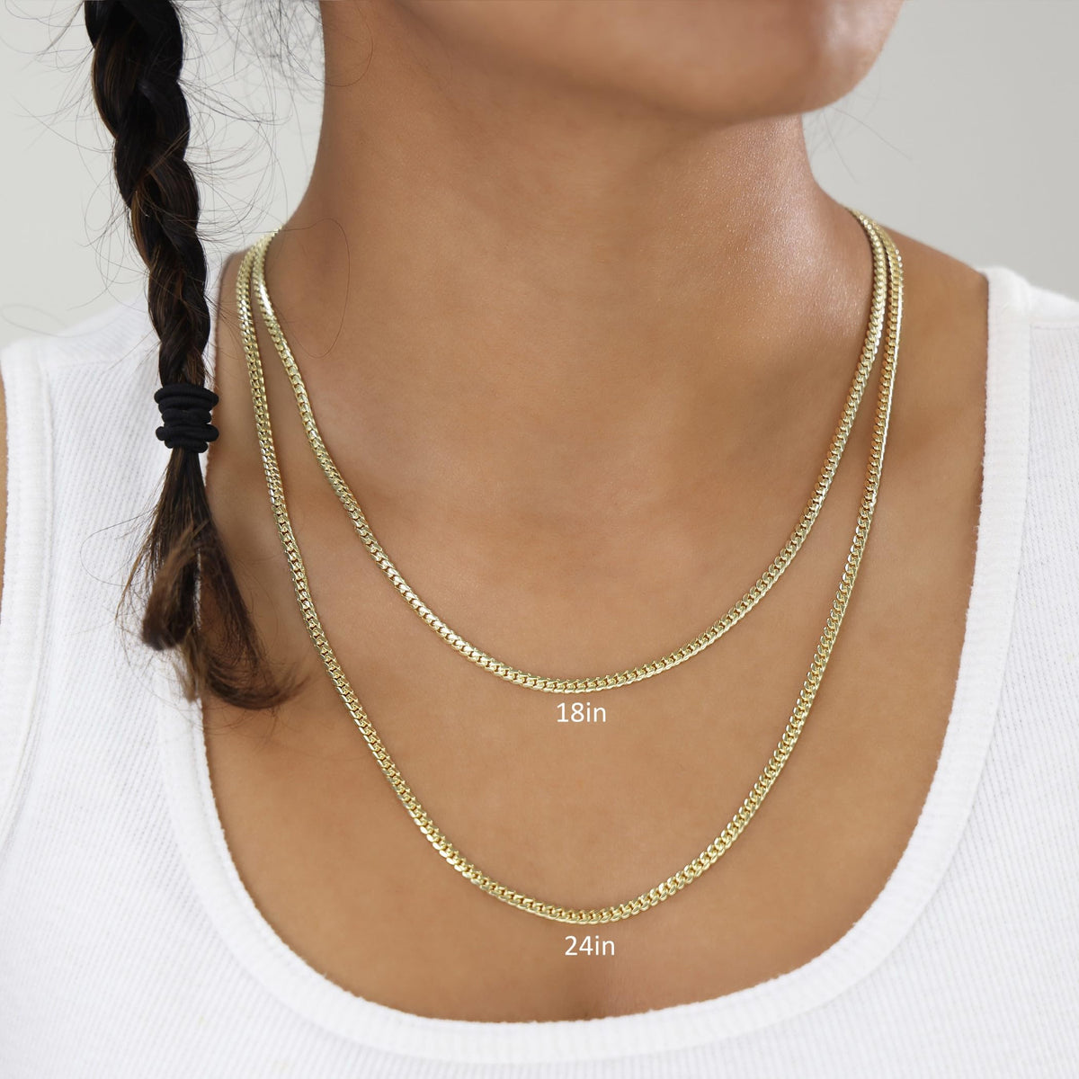 18k Yellow Gold Cuban Link Chain Necklace G181
