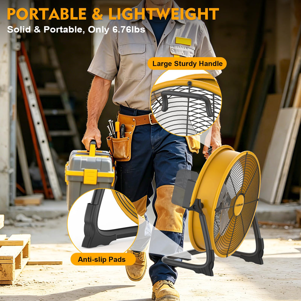16" Battery Powered Cordless Floor Fan F41925
