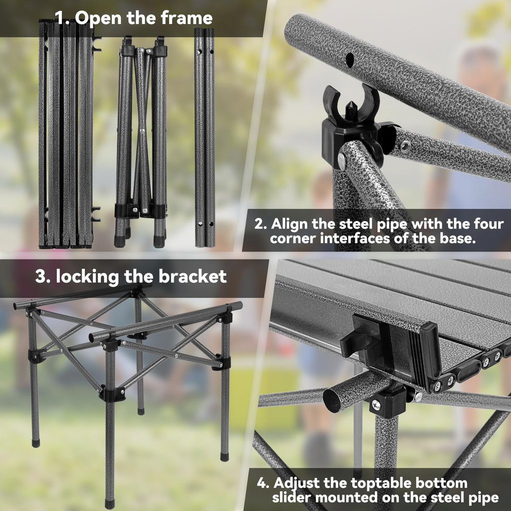 Portable Folding Aluminum Camping Table with Carry Bag E66800
