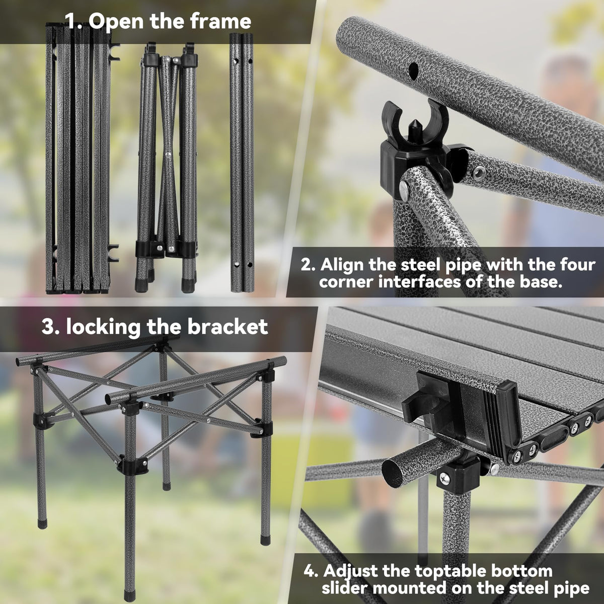 Portable Folding Aluminum Camping Table with Carry Bag E66800