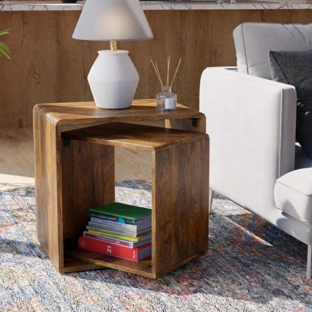 Sheesham Wood Nesting Tables Set of 2 J771