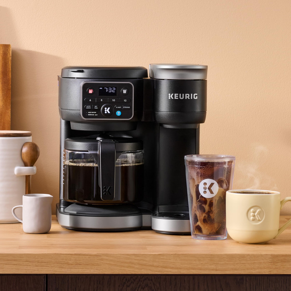 Black Single Serve K-Cup Pod & Carafe Coffee Maker U93259