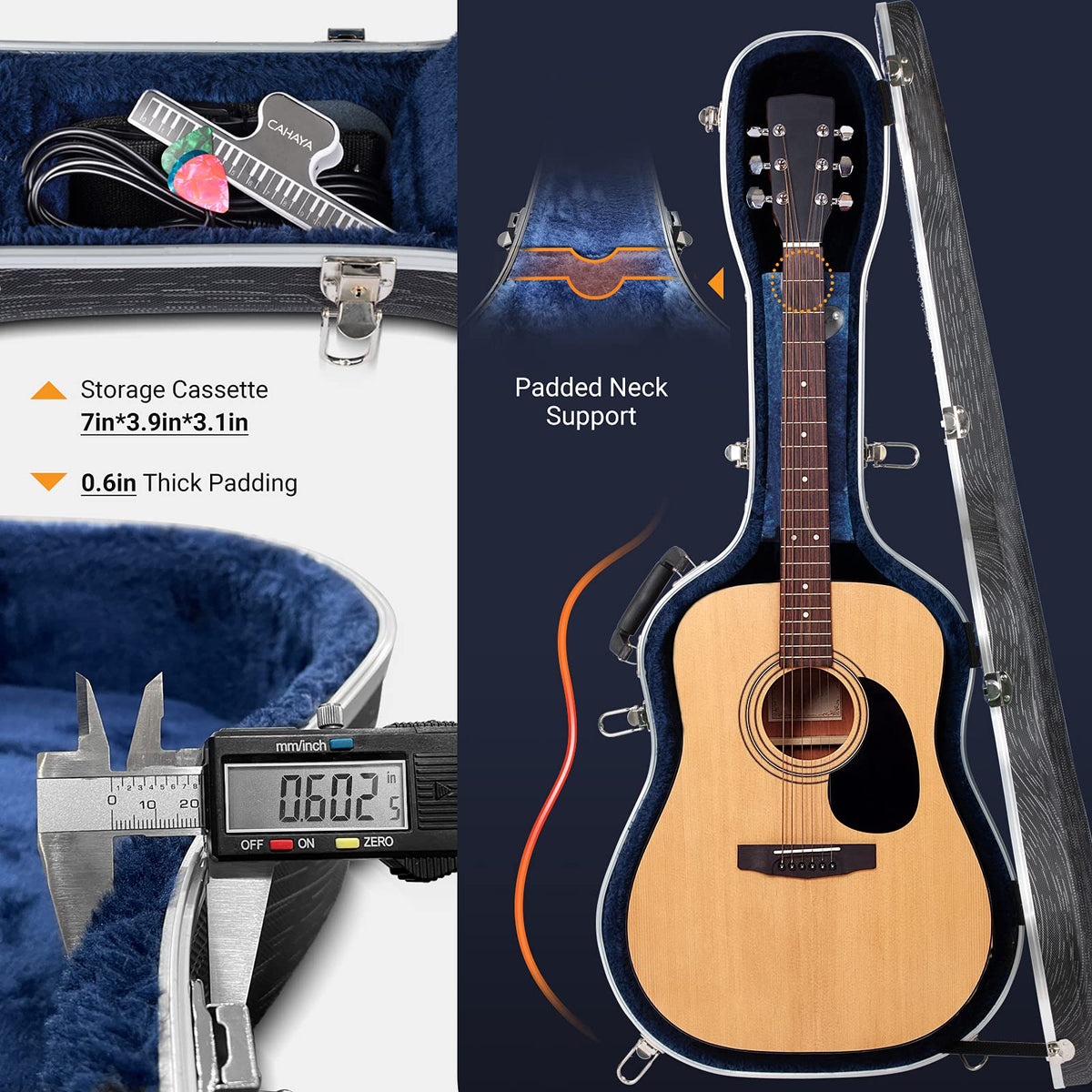 41 Inch ABS Hard Acoustic Guitar Case Black D60017