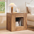 24" Nightstand Set of 2 with Drawer and Storage Shelf Y4836