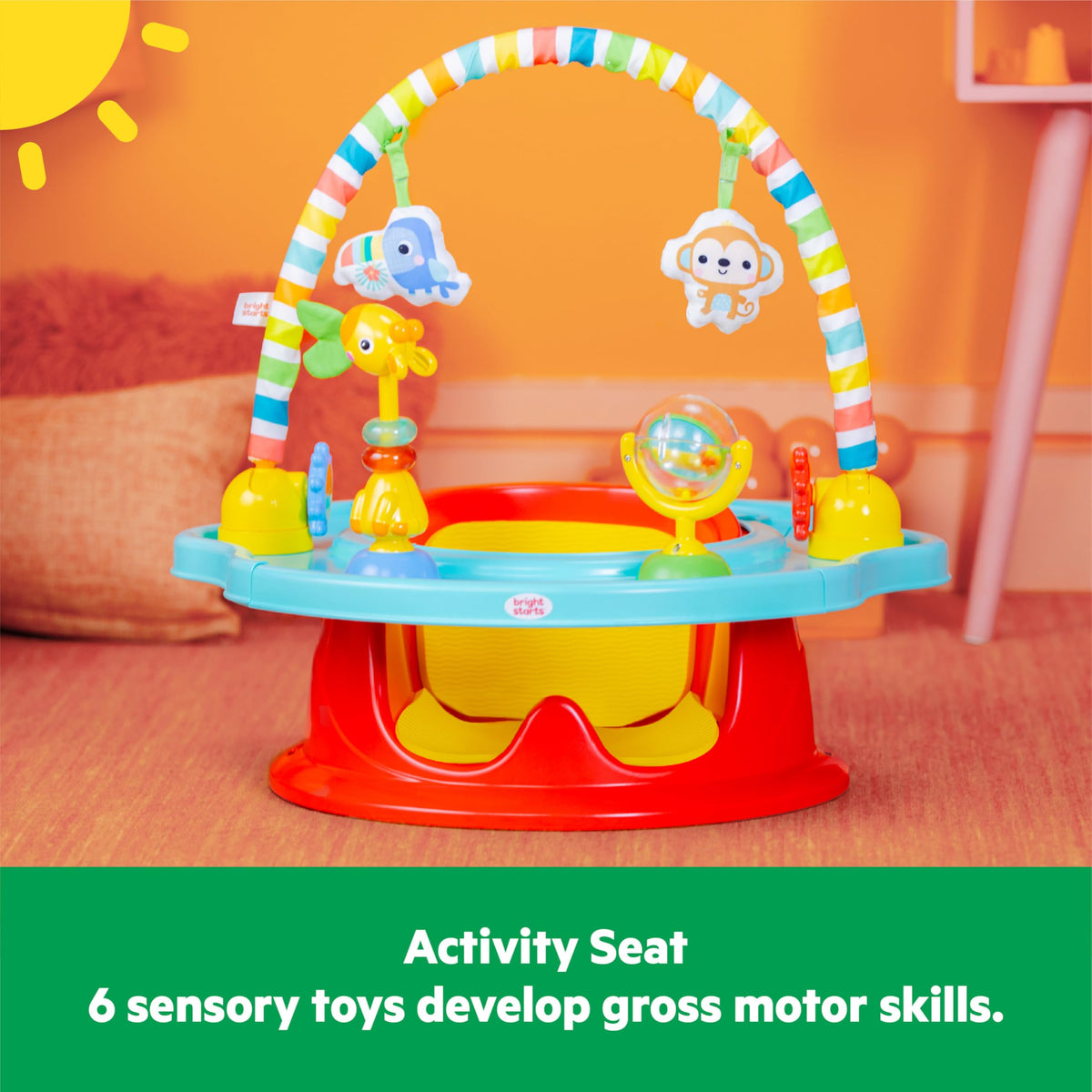 3-in-1 Baby Activity Seat with Toys, Snacking Tray, Booster Seat D362