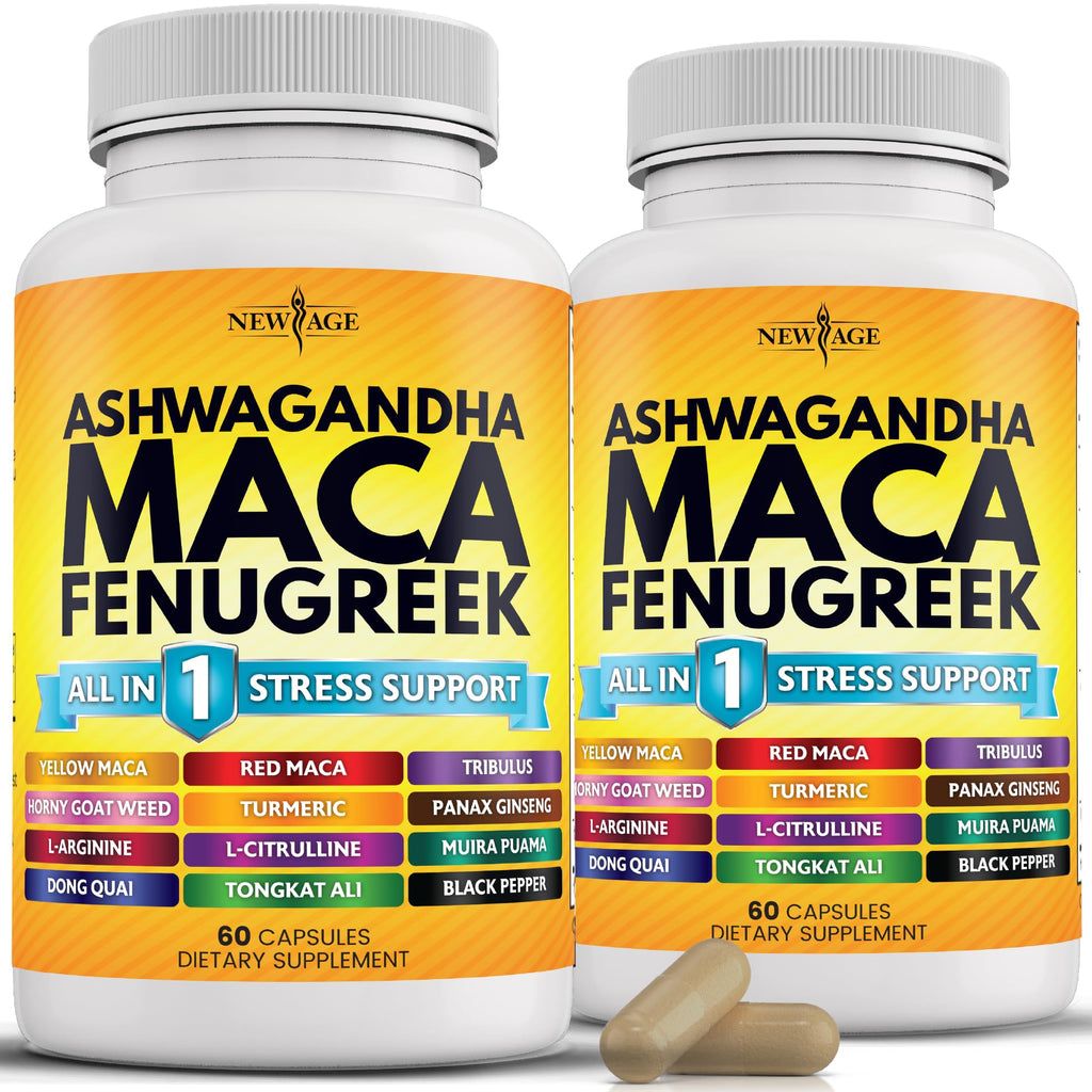 Ashwagandha Maca Root Fenugreek Tongkat Ali Ginseng 120 Count Supplement D376811