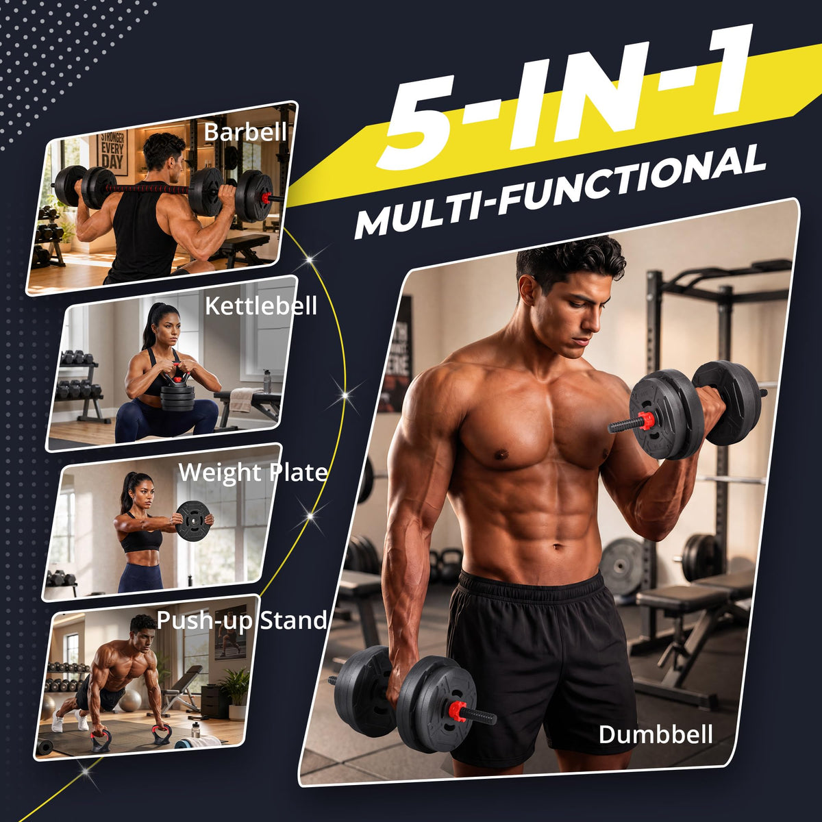 Adjustable Dumbbell Set with Connector P5897