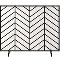 38x31in Wrought Iron Mesh Chevron Fireplace Screen X484