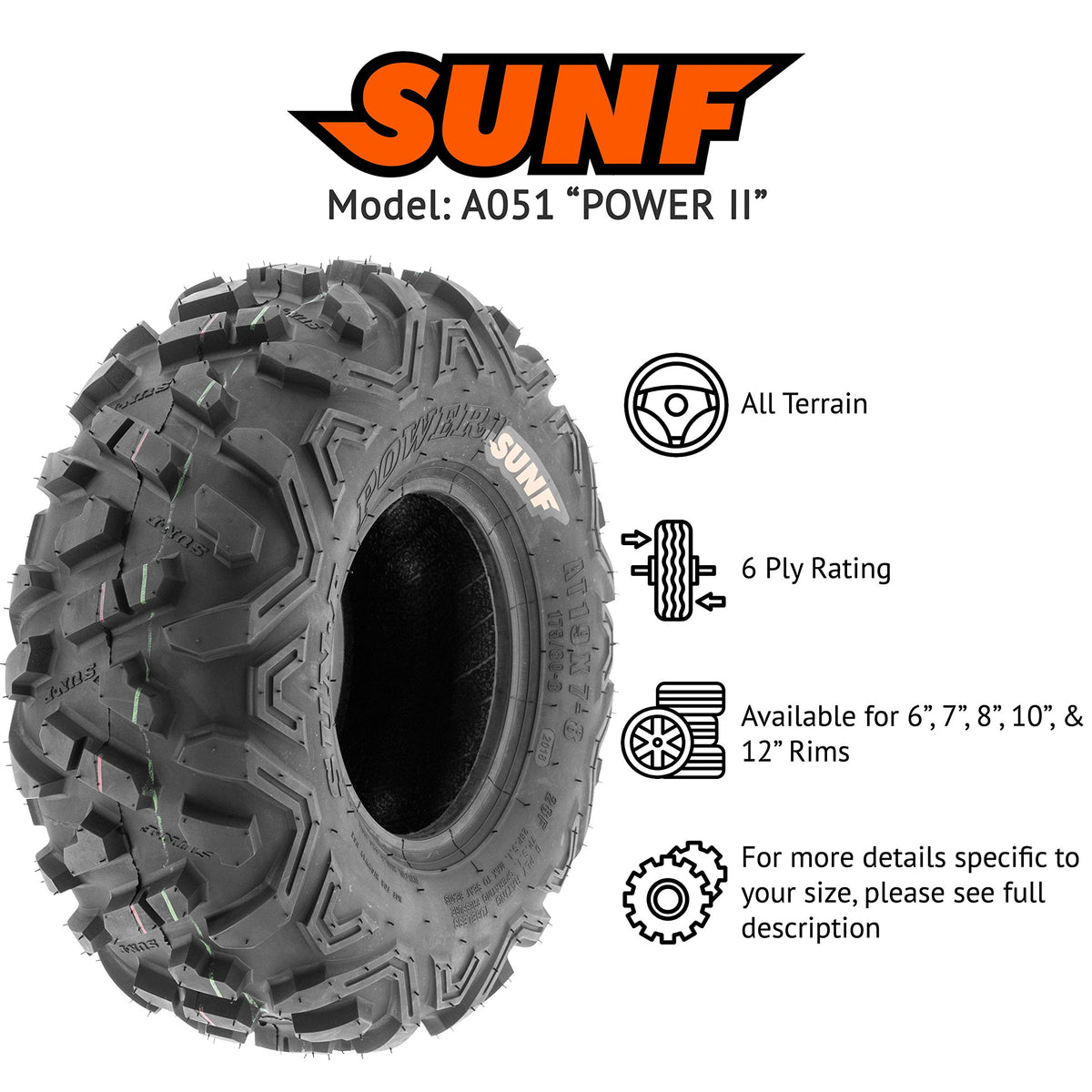 19x7-8 Tubeless 6 Ply Set of 2 M126542